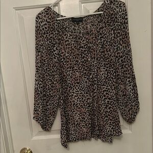 Charming Leopard Print Women's Top Cynthia Rowley 1X